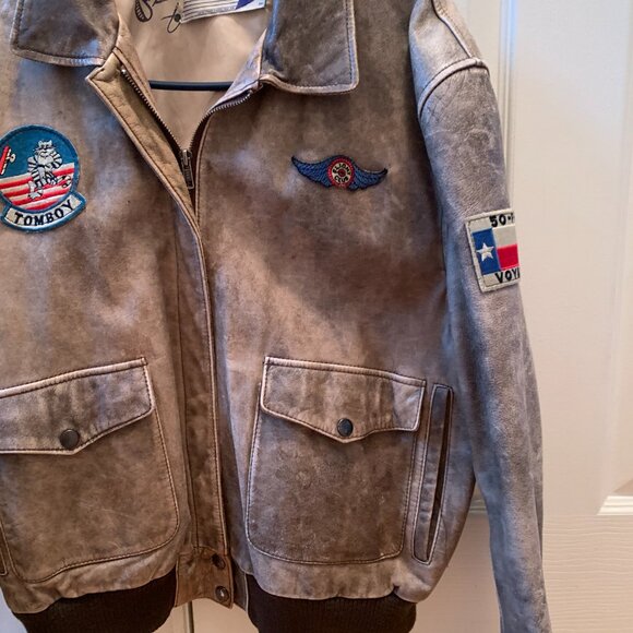 Flight Club bomber leather Jacket - Picture 8 of 16